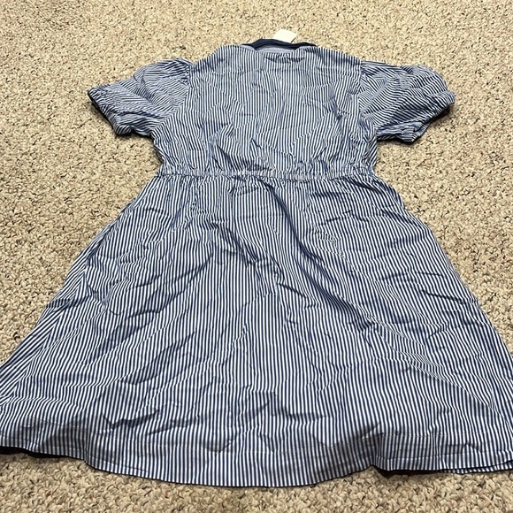 NWT J Crew Short Sleeve Collared Mini Dress Blue White Stripe Sz 4 - Picture 8 of 9